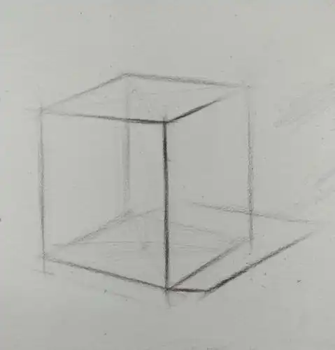 素描教程:教你4步画出一个正方形!