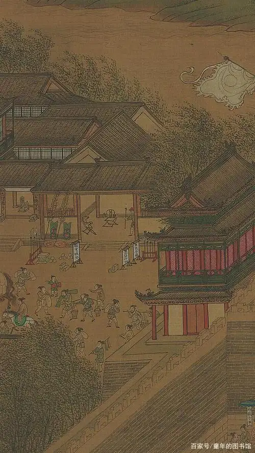 市井巷陌见人间本貌,仇英版《清明上河图》手机壁纸