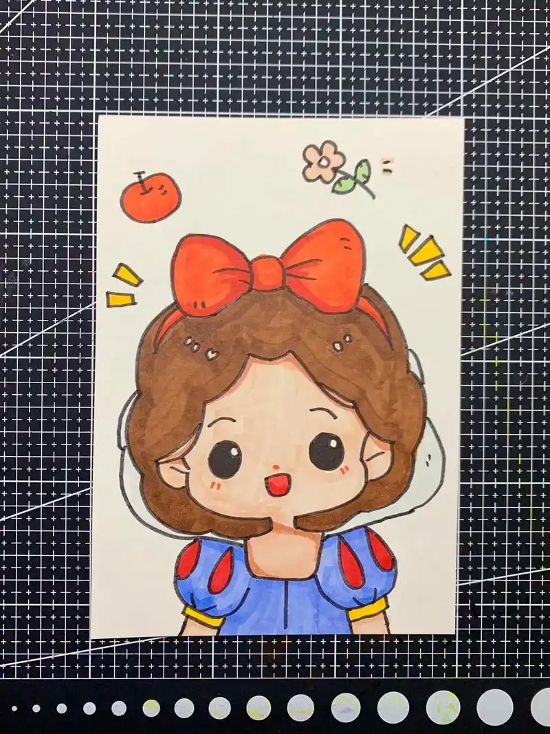 跟着伟伟爸爸学画画啦.99绘画主题:白雪公主94 99适合宝 - 抖音