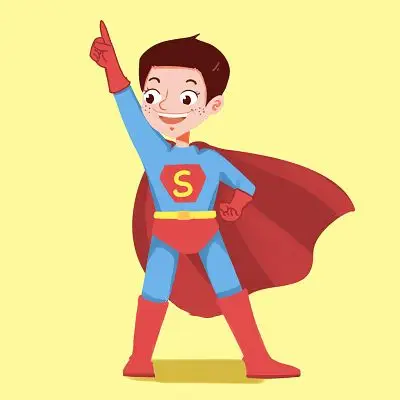 手绘卡通超人原创人物素材