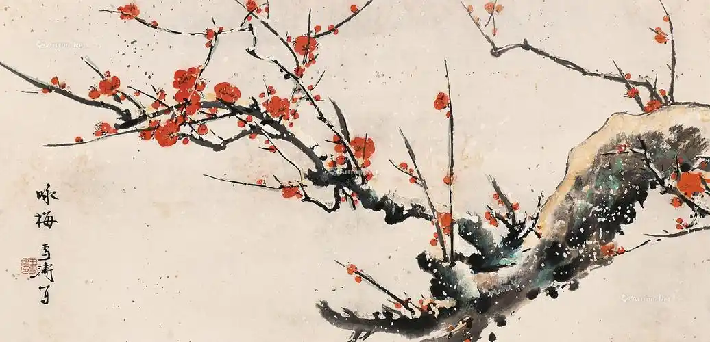 0383 咏梅 镜心 设色纸本