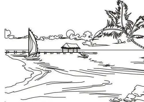 科伦坡风景简笔画简单的山水风景画风景简笔画奔跑网风景简笔画风景简