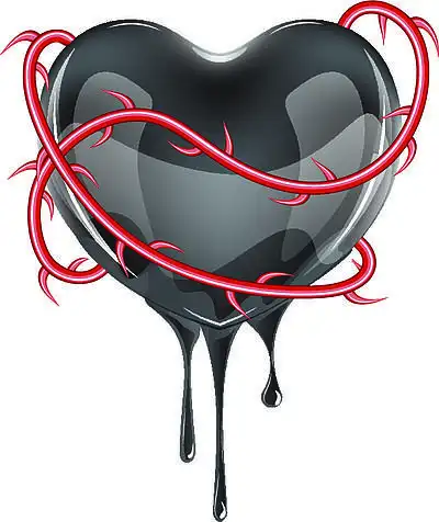 黑 i>色 /i>流血的心图标与白 i>色 /i> i>背 /i> i>景 /i>上的 i>红