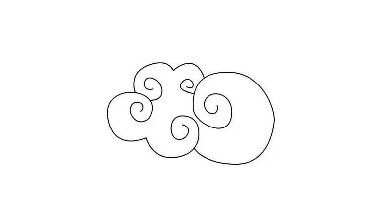 超级简单的简笔画筋斗云