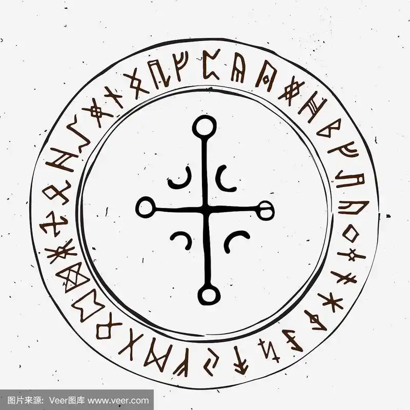 冰岛古代符文向量集.加尔德拉斯达菲尔,早期北方魔法的神秘标志.