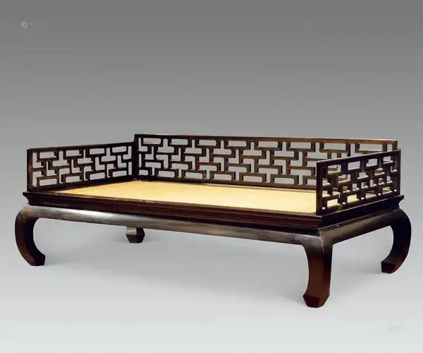 *9011 明式 大叶紫檀曲尺式罗汉床