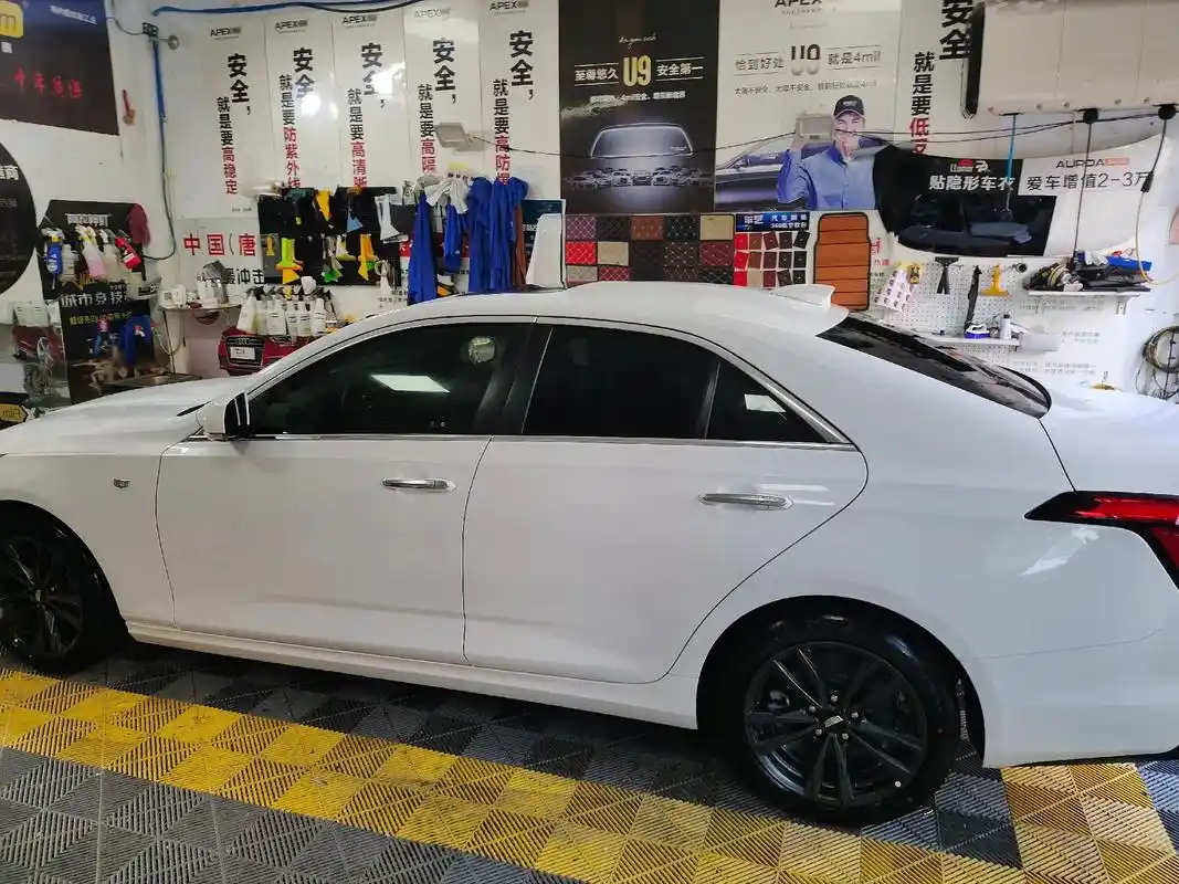 卡迪拉克ct4改色水晶高亮浅蓝#专业汽车贴膜  - 抖音