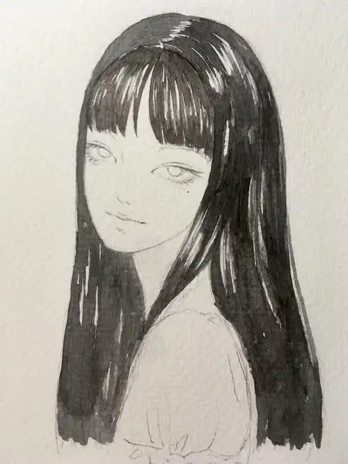 水彩练习-川上富江