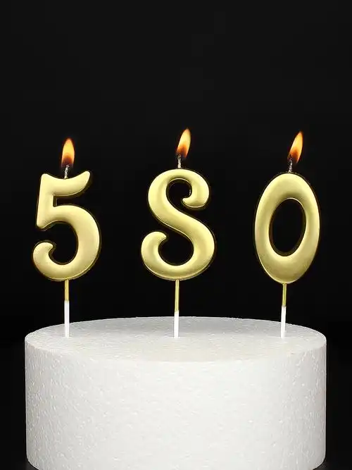 镀金数字生日蜡烛