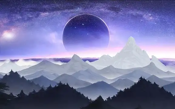 唯美星空游戏场景海报背景模板