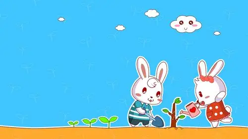 端午节可爱卡通兔子图片桌面壁纸