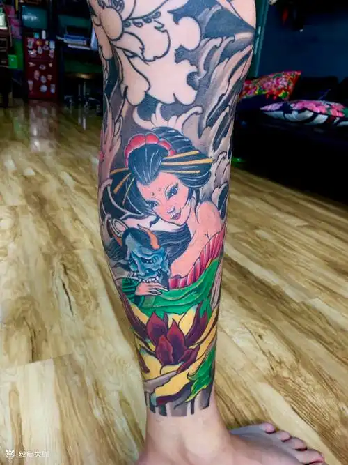 艺妓花腿_纹身图案手稿图片_许海蒂的纹身作品集