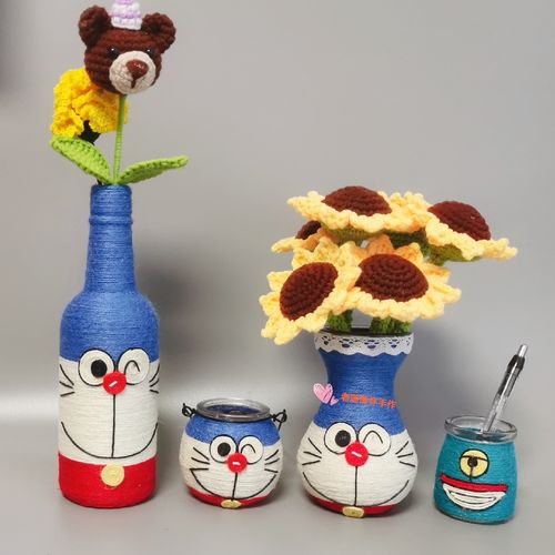 成品diy手工创意材料包儿童制作麻绳花瓶幼儿园环保益智废物利用