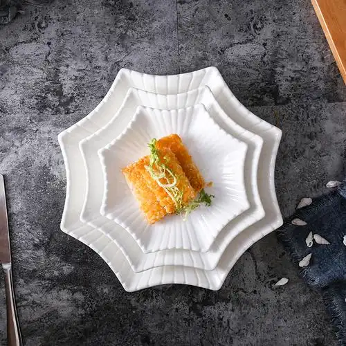 陶瓷盘子创意不规则装菜盘子家用个性异形盘酒店碟子花样餐厅餐具