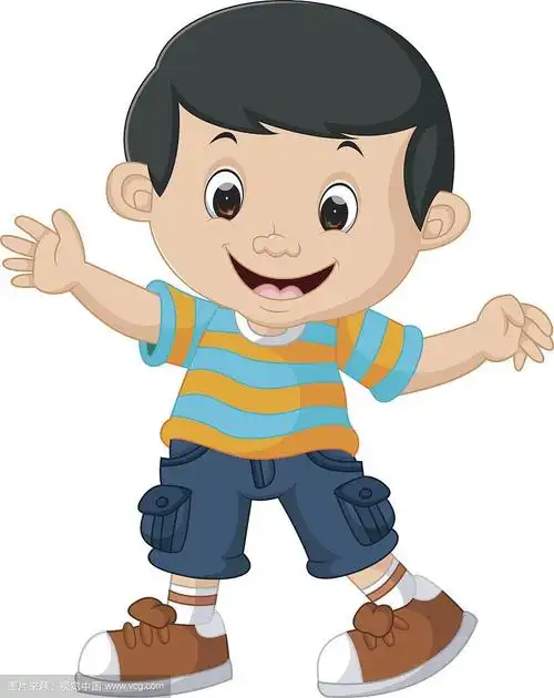 卡通可爱的男孩