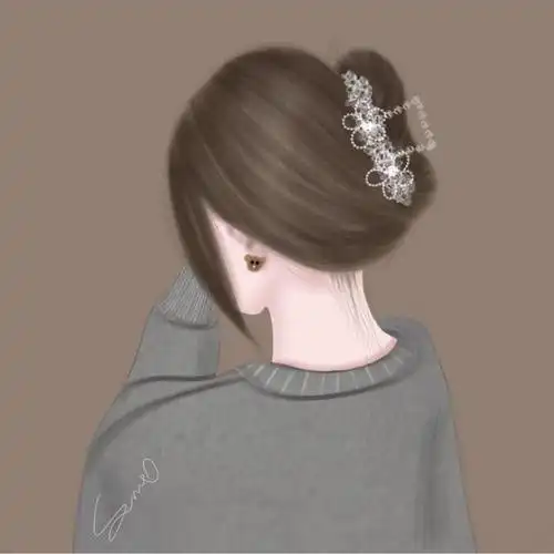 超美超温柔的手绘女生背影头像手绘女生背影头像