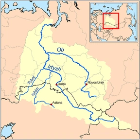鄂毕-额尔齐斯河流域地图