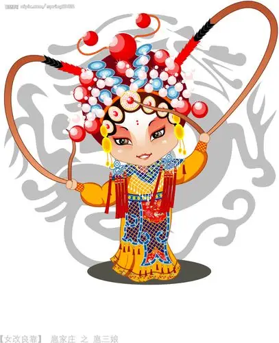 矢量古典人物-扈三娘图片