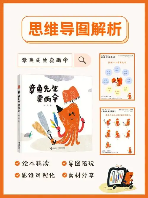 思维导图绘本019章鱼先生卖雨伞
