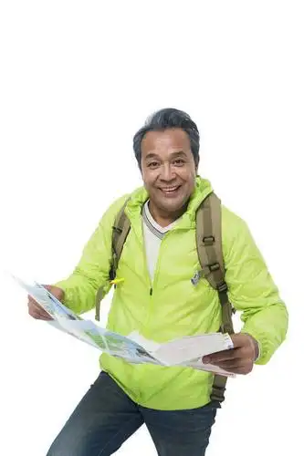 中年人,老年人,头发,一个人,笑,微笑,露齿笑,竖图,俯视,彩色,照片