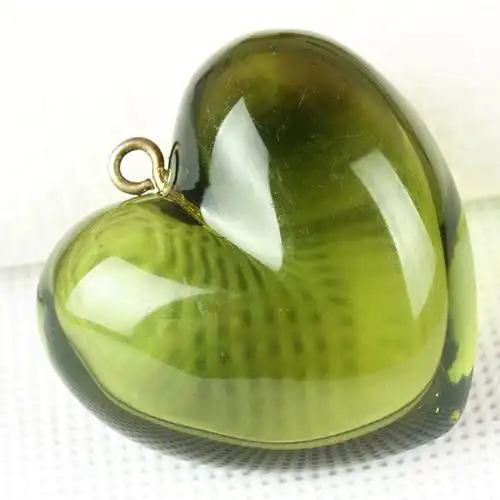 14.47克 收藏级 天然琥珀绿珀(心形)挂件吊坠 tz3