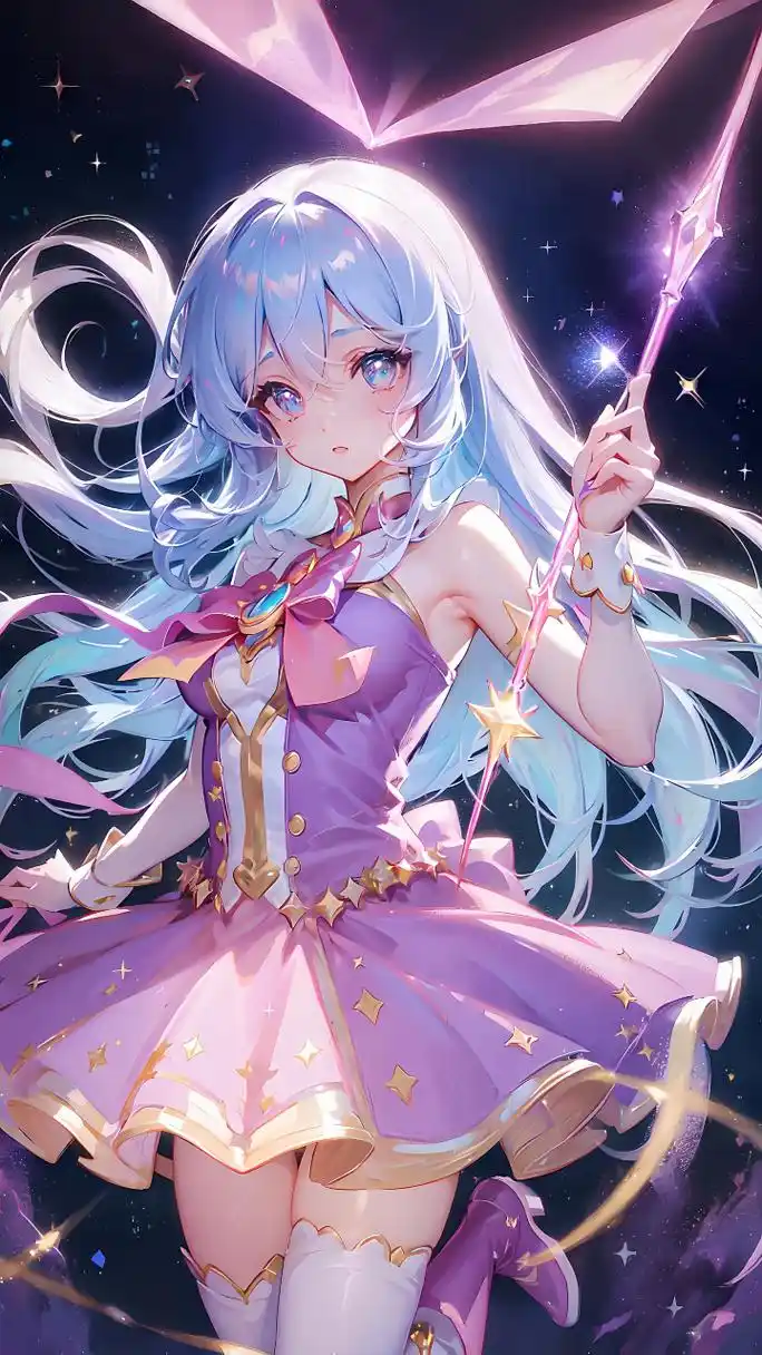 二次元动漫施法小仙女