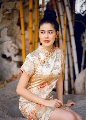 高雅中国风,旗袍文化,花与美人