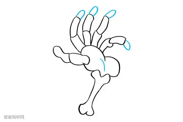 如何画骷髅手