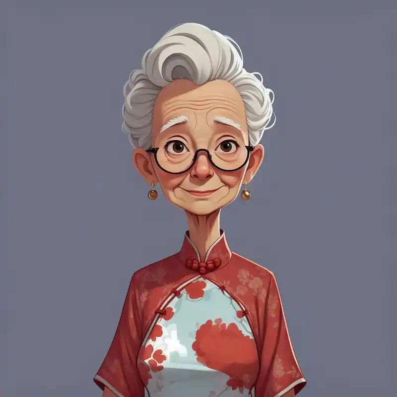 优雅老太太卡通头像9178