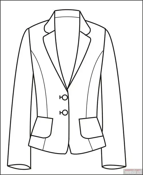 cd画的西装平面款式图(原创每日更新)-服装画/服装设计手稿 - 穿针