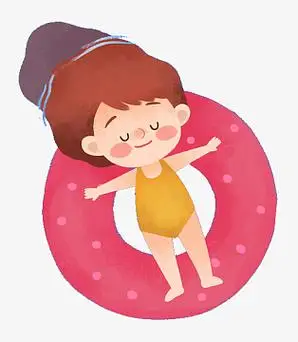 aipng夏天沙滩可爱卡通png大暑装饰卡通素材aipng圆形游泳圈卡通插画