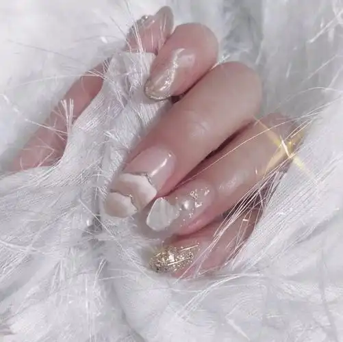 山丘纹美甲比水波纹大理石纹美甲还要仙