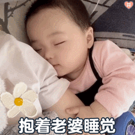 抱着老婆睡觉 - 可爱萌娃动图表情包_撩妹撩汉表情