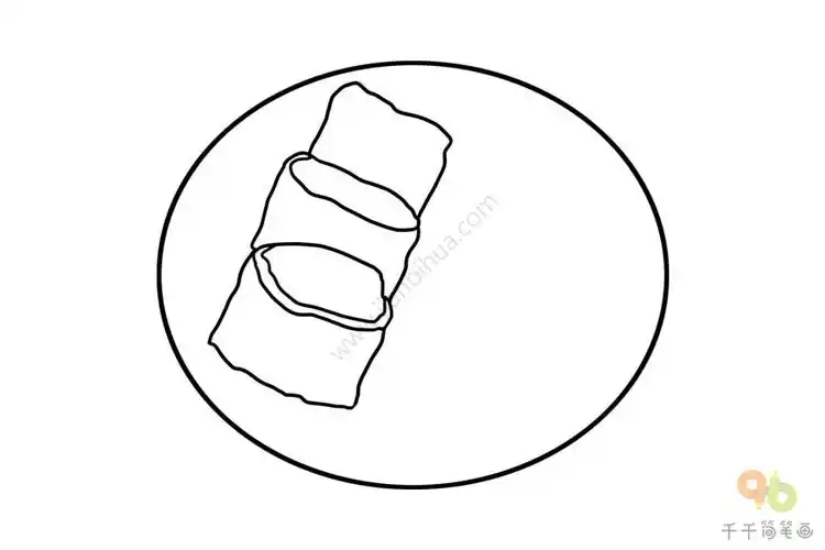 东北小吃烤冷面简笔画