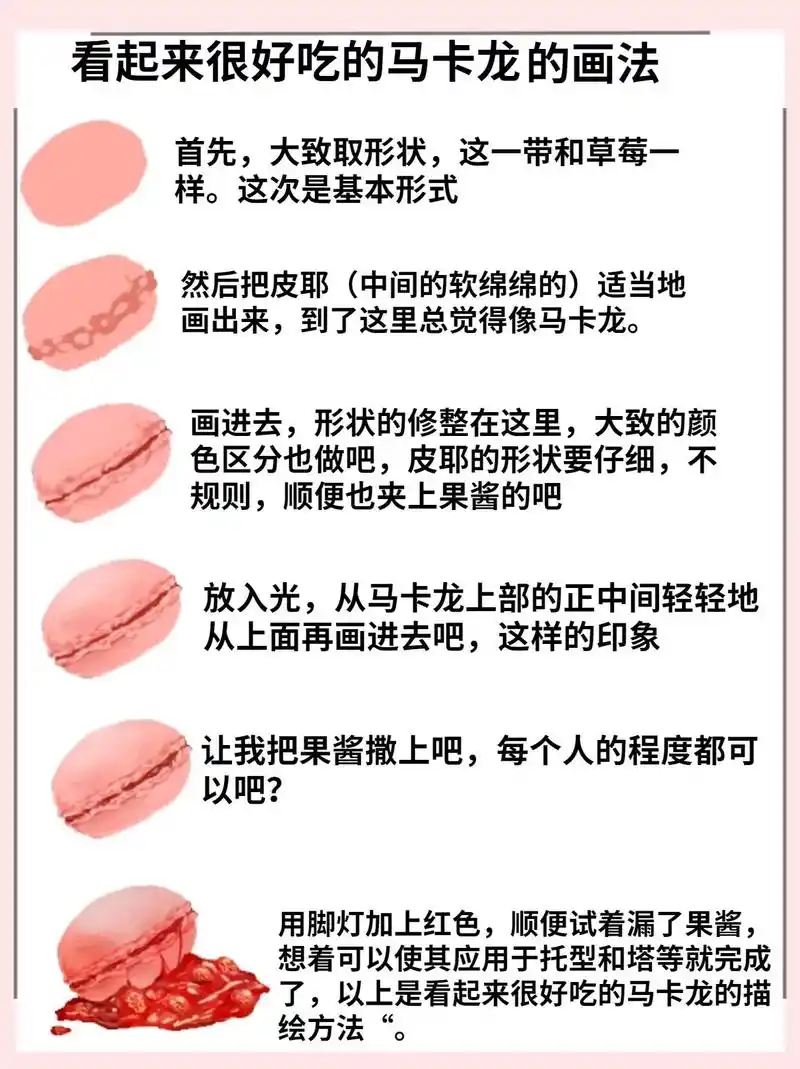 看起来很好吃的马卡龙的画法.#零基础学画画 #插画 #绘画 - 抖音