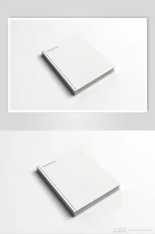 简约素白画册杂志样机效果图