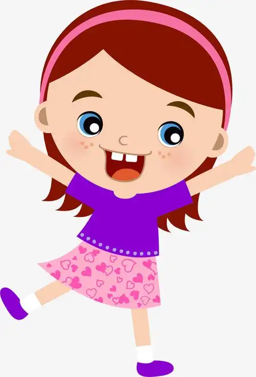 小女孩儿童跳跃卡通免抠素材免费下载_觅元素51yuansu.com
