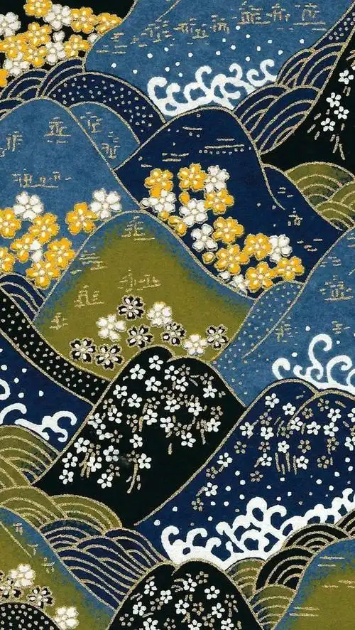 绘画参考日本花纹素材和服布纹花纹背景