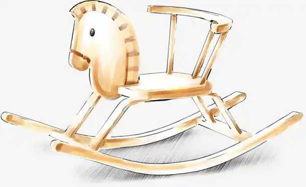 手绘可爱漫画木马设计