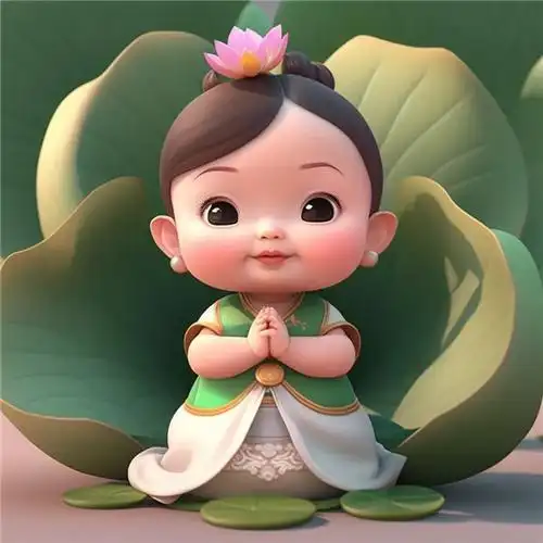 无欲无求与世无争的可爱佛系荷花仙子头像图片_女生头像_头像大全_抖