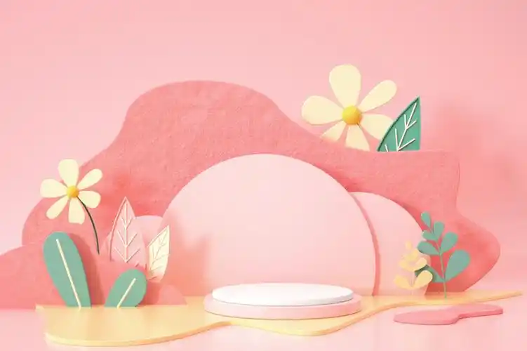 花朵733d立体感的白云与小树73夏日清凉小清新的白云和彩虹733