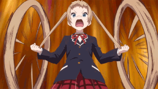 看到凸守早苗每次以"雷神战锤使"自称的时候,还转动着自己的双马尾