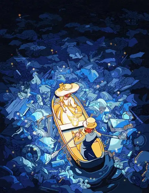 海洋污染 (封面设计)|插画|商业插画|王戴家的耗子_原创作品-站酷