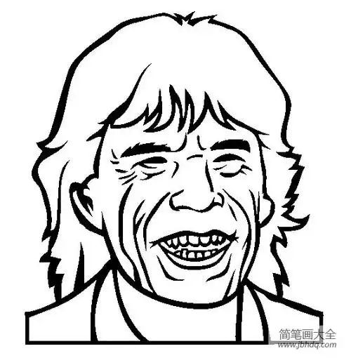 简笔画大全 人物简笔画 大人简笔画 名人简笔画,摇滚歌手简笔画图片