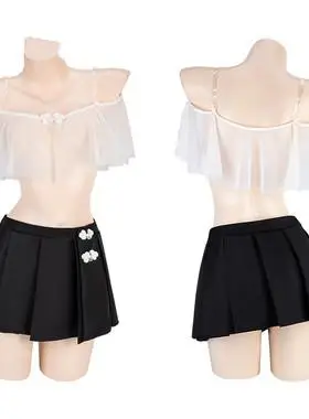 超短裙百褶裙jk裙少女全套性感走光水手服透视独特超迷你露出学生