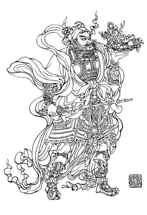 国画学习素材——神话人物白描作品91幅