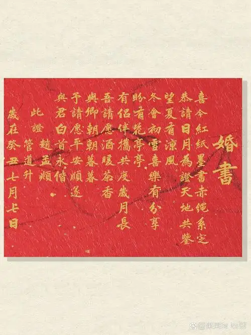 楷书|赵孟頫|婚书模板