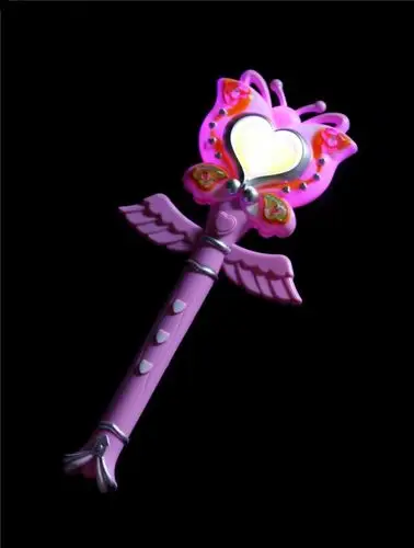 骁熊电动音乐闪光棒魔法棒玩具女孩玩具投影魔法棒粉色