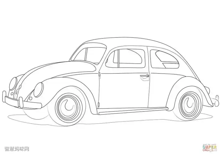 大众甲壳虫填色图片 - 智慧妈咪网