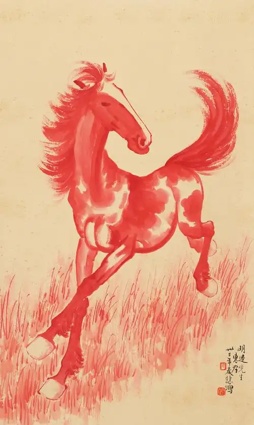 朱砂骏马图附鉴定证书